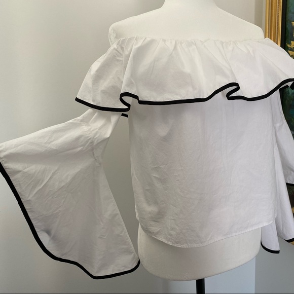 ZARA OFF THE SHOULDER BLOUSE TOP / SIZE S - Picture 3 of 6